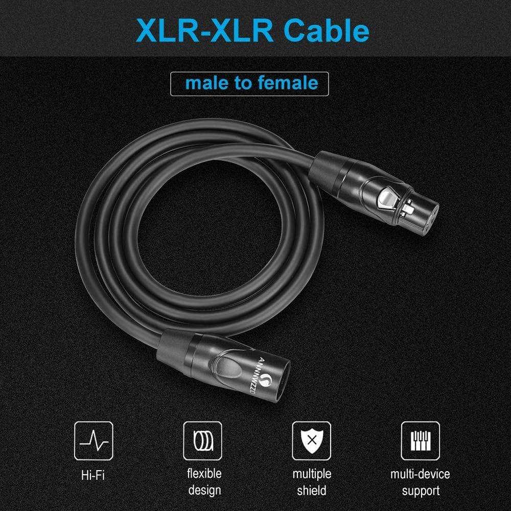 Planet Gates XLR Cable Karaoke Microphone Sound Cannon Plug XLR Guitar Cable Extension Mikrofon Cable 15M for Audio Mixer Amplifiers XLR Cord