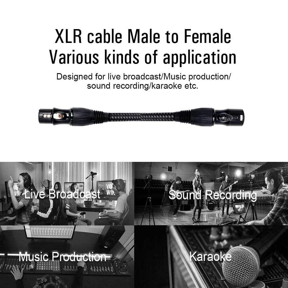 Planet Gates XLR to XLR Microphone Cable Male to Female 2M 5M 10M Balanced XLR 3Pin Nylon Braided for Audio Mixer Amplifiers  2 Pack