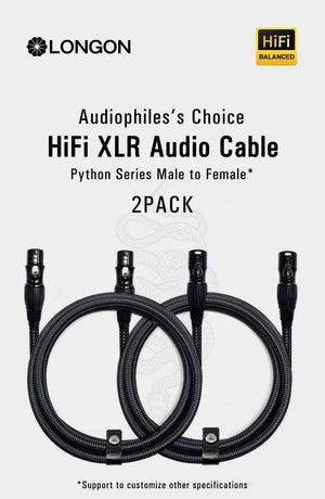 Planet Gates XLR to XLR Microphone Cable Male to Female 2M 5M 10M Balanced XLR 3Pin Nylon Braided for Audio Mixer Amplifiers  2 Pack