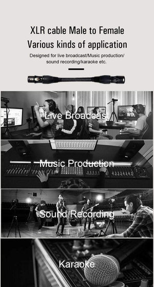 Planet Gates XLR to XLR Microphone Cable Male to Female 2M 5M 10M Balanced XLR 3Pin Nylon Braided for Audio Mixer Amplifiers  2 Pack