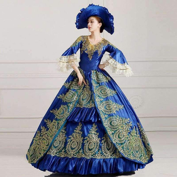 Planet Gates XS Vintage Court Dress Halloween Fancy Dress Make Up Party Cosplay Clothing Queen Uniforms Formal Event Dress