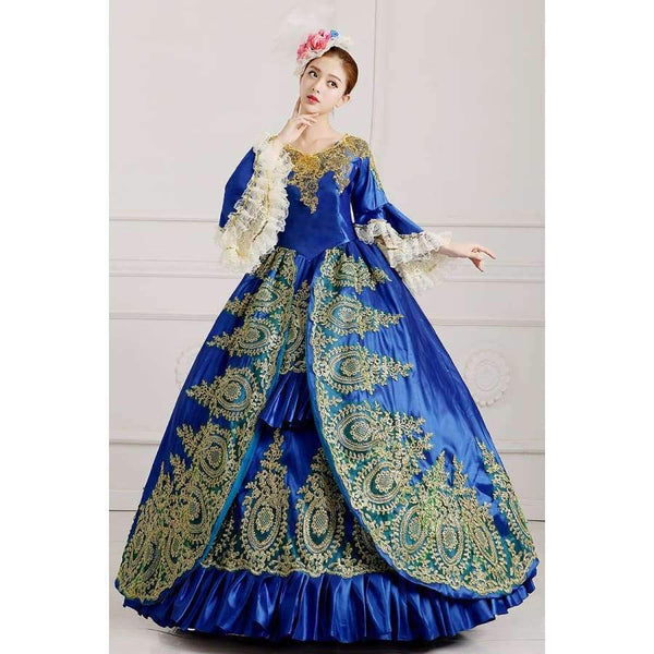 Planet Gates XS Vintage Court Dress Halloween Fancy Dress Make Up Party Cosplay Clothing Queen Uniforms Formal Event Dress