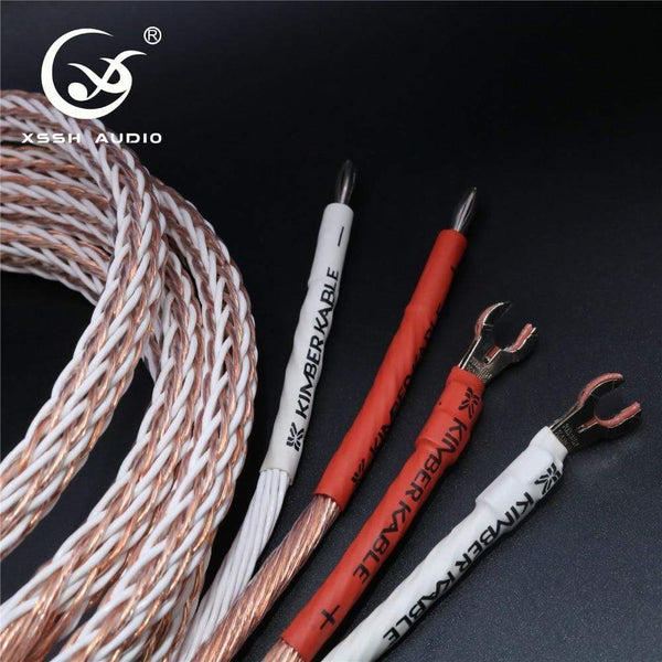 Planet Gates XSSH audio Hi-end DIY HIFI Silver Plated Y shape spade to banana plugs 12TC 24 core speaker cable Cord Wire