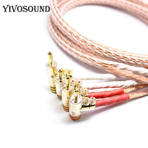 Planet Gates XSSH audio Hi-end DIY HIFI Silver Plated Y shape spade to banana plugs 12TC 24 core speaker cable Cord Wire