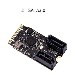 Planet Gates XT-XINTE 2 Port SATA III 6gb/s M.2 21x41mm M Key and B Key Controller Adapter Card SATA 6G Internal
