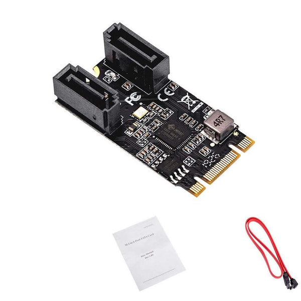 Planet Gates XT-XINTE 2 Port SATA III 6gb/s M.2 21x41mm M Key and B Key Controller Adapter Card SATA 6G Internal