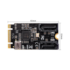 Planet Gates XT-XINTE 2 Port SATA III 6gb/s M.2 21x41mm M Key and B Key Controller Adapter Card SATA 6G Internal