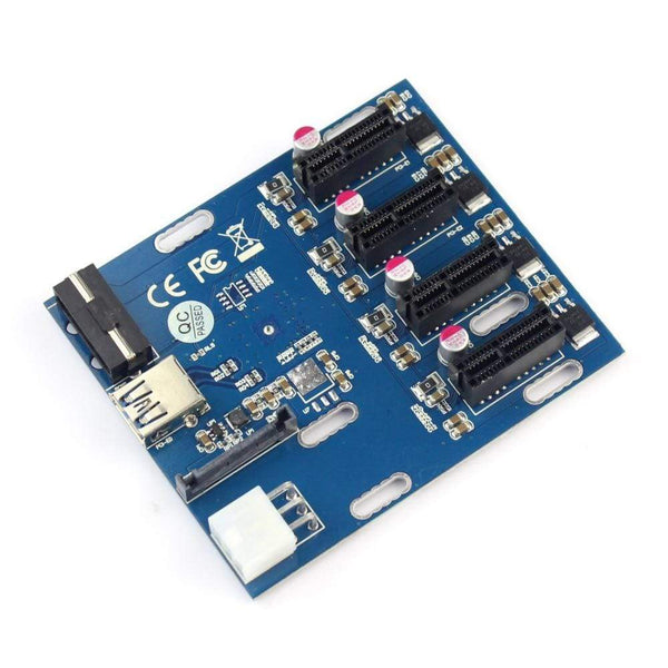 Planet Gates XT-XINTE PCIe Riser Card PCI Express 1 to 4 PCIE 1X Slot Mini ITX to External 4 PCI-e Slot Adapter Board PCIe Multiplier Card