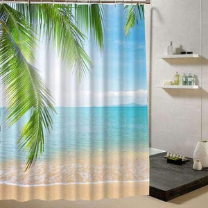 Planet Gates Y100 / 90X180CM Summer  Fresh Beach Shower Curtain Blue  Sky Pattern 3d Print Curtain for Bathroom Decor Product Bathroom Curtain Liner Drape