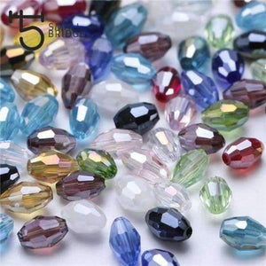 Planet Gates Y101ab / 4x6 mm 70pcs 4*6mm Czech Faceted Black Glass Rice Beads for Making Jewelry Necklace Women Diy Perles Oval Shape Crystal Beads Wholesale Y102