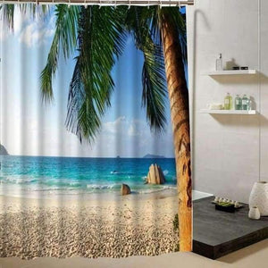 Planet Gates Y106 / 90X180CM Summer  Fresh Beach Shower Curtain Blue  Sky Pattern 3d Print Curtain for Bathroom Decor Product Bathroom Curtain Liner Drape