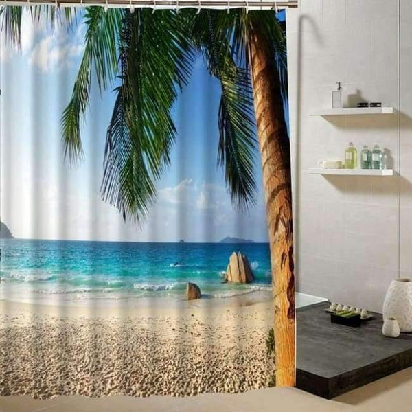 Planet Gates Y106 / 90X180CM Summer  Fresh Beach Shower Curtain Blue  Sky Pattern 3d Print Curtain for Bathroom Decor Product Bathroom Curtain Liner Drape
