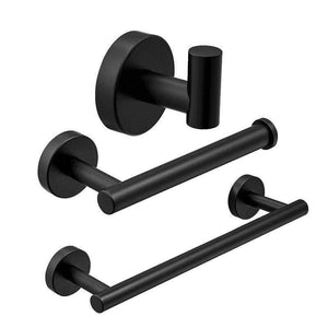 Planet Gates Y38124-2 Bathroom Hardware Set Black Robe Hook Single Towel Bar Robe Hook Paper Holder Bathroom Accessories Y38124-2