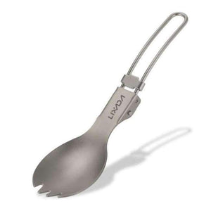 Planet Gates Y6019 Titanium Folding Spork Spoon Titanium Camping Cookware Fold Flatware Lightweight Handle For Picnic Outdoor Camping Travel