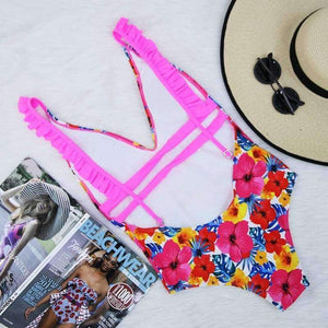 Planet Gates YA17001D1 / S One Piece Swimsuit Women 2018 Summer Beachwear Lace One Shoulder Swimwear Bathing Suits Bodysuit Monokini Swimsuit