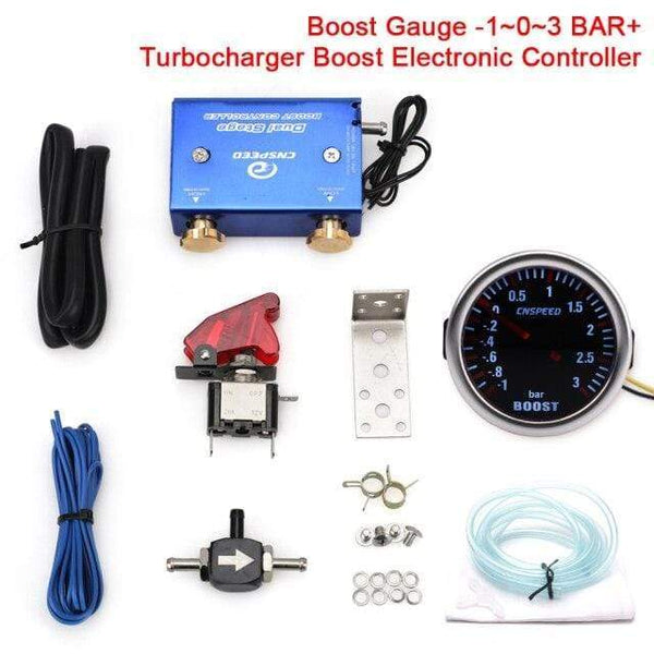 Planet Gates YC101541 / China 2" 52mm Universal Car LED 12V Turbo Boost Gauge PSI & BAR Pointer Digital Meter with Turbocharger Boost Electronic Controller