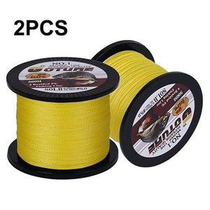 Planet Gates Yellow / 0.4 2pcs 500M PE Braided Fishing Line Multifilament 4 Strands Fishing Cord Carp Fishing Lines 12-80LB 6 Colors