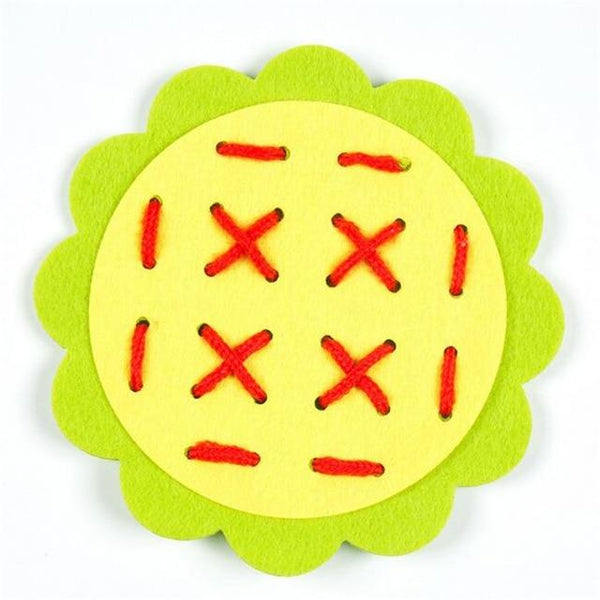 Planet Gates Yellow 1 16X16cm Teaching Kindergarten Manual DIY Weave Cloth Baby Early Learning Education Toys Montessori Teaching Aids Math Toys