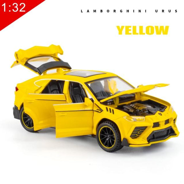 Planet Gates Yellow 1:32 Alloy Car Model Lux Lamborghini-Urus Coupe SUV Diecast Metal Vehicle Display Gifts Birthday for Children Christmas Toy