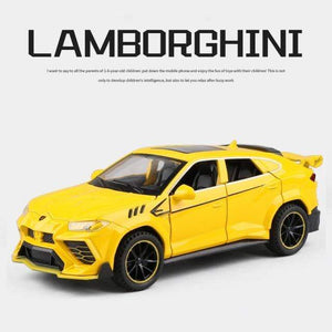 Planet Gates Yellow 1:32 URUS Bison SUV Coupe Alloy Car Model Sound and Light Simulation Car Decoration Collection Child Toy Gift