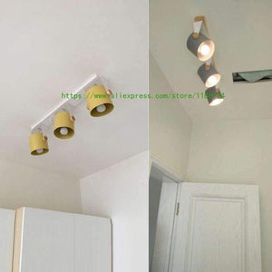 Planet Gates Yellow / 1 lights Nordic modern minimalist wood iron ceiling lamp color Dining Room living room aisle commercial LED Ceiling Lights Lighting