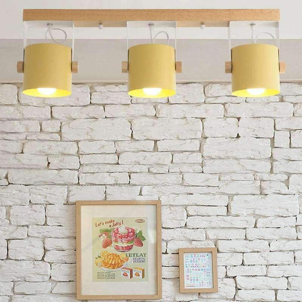 Planet Gates Yellow / 1 lights Nordic modern minimalist wood iron ceiling lamp color Dining Room living room aisle commercial LED Ceiling Lights Lighting