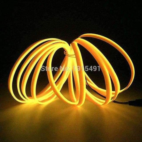 Planet Gates Žlutý / 1 metr Vysoce kvalitní DC-12V měnič + 10barevný LED pásek Neonové světlo 1/2/3/4/5 metrů 2.3mm-sukně EL drátěné lano pro vánoční dekorace
