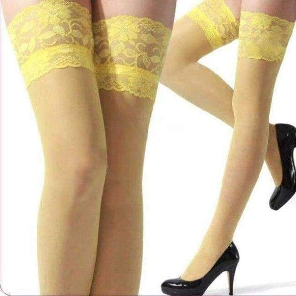 Planet Gates yellow 10 Pairs Thigh High Stocking Women Summer Over The knee Socks Sexy girl Femme Hosiery Nylon Lace Style Stay Up Stockings