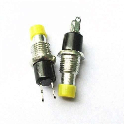 Planet Gates Yellow 10pcs 7mm Momentary Push Button Switch Reset Micro Switch Normally Open PBS-110
