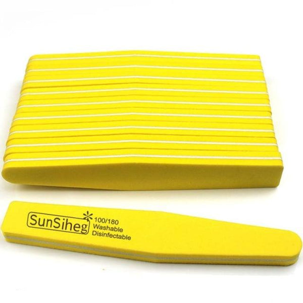 Planet Gates yellow 10pcs/lot Rhombus Double Side Nail files buffer 100/180 Polishing Grinding Manicure Pedicure Nail Buffers File Tools