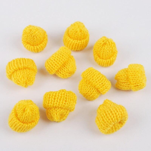 Planet Gates Yellow 10pcs Sewing Mini Soft Hat For Garment Decoration Kid's Doll Hat Children Hair Accessories DIY Art Craft Material