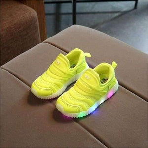 Planet Gates yellow / 11 Cool soft cute baby toddlers slip on Spring/autumn Lovely LED lighting baby first walkers sneakers glitter girls boys shoes