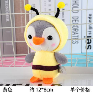 Planet Gates Yellow 12CM Cute Penguin Stuffed Plush Animal Pendant Keychain Doll Stroller Toys For Children Kids Small Mini Plush Toys Baby Gifts