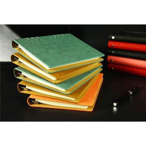 Planet Gates Yellow / 17.5x23cm Spiral Notebook A5 Retro Leather Journal Daily Planner Notebooks Writing Pads Office School Travelers Notebook Binder