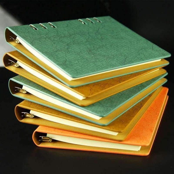 Planet Gates Yellow / 17.5x23cm Spiral Notebook A5 Retro Leather Journal Daily Planner Notebooks Writing Pads Office School Travelers Notebook Binder