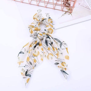Chiffon Ribbons Hairband Elastic Hair Rope Hair Tie Floral Scrunchie Women Ponytail Holder Rubber Headbands Accessories