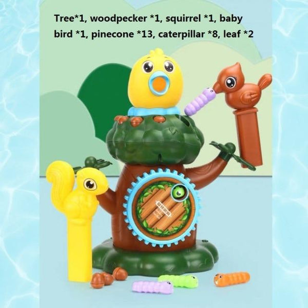 Planet Gates Yellow 2 Family Toys Woodpecker Magnetic Catch the Worm Animal Feeding Game Small Birds Children Educate Fishing Toys Set Kids Gift Kit