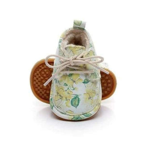 Planet Gates yellow / 2 Winter super warm floral printing PU leather with fur baby moccasins infant baby girl boys shoes lace up boot