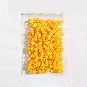 Planet Gates Yellow 200pcs Mini Building Blocks DIY Brick 1x1Dots 200PCS 25Colors Educational Games Toys for Children Compatible with brands blocks