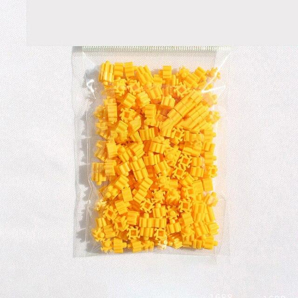 Planet Gates Yellow 200pcs Mini Building Blocks DIY Brick 1x1Dots 200PCS 25Colors Educational Games Toys for Children Compatible with brands blocks