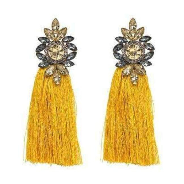 Planet Gates Yellow 2018 Hot sale 9 Colors Long Tassel Earrings For Women Crystal Drop Earrings For Wedding Fashion Statement Jewelry Wholesale 30