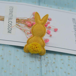 Planet Gates yellow 24pcs/lot 2.8*5cm Felt Rabbit Pads Patches Appliques For Craft Clothes Sewing Supplies DIY Hair Clip Accessories
