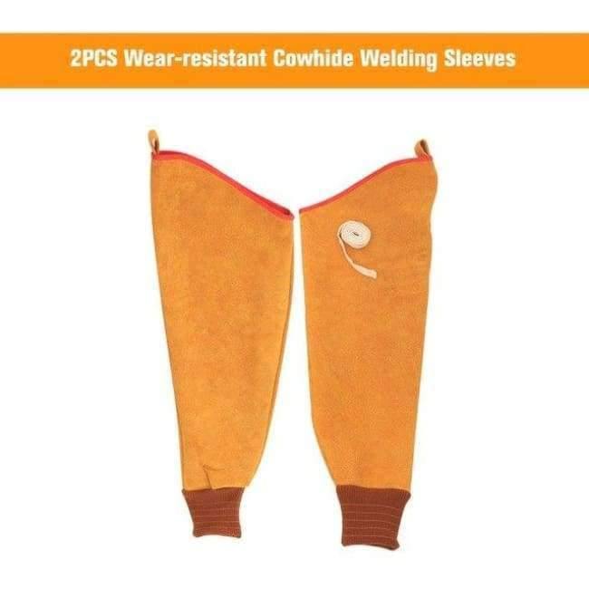 Planet Gates 2PCS Wear-resistant Cowhide Welding Sleeves of Welder Clothing High Temperature Resistant Working Arm Protective Safety Sleeves
