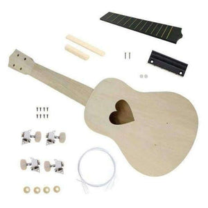 Planet Gates Yellow / 30 Inches 21 Inch DIY Ukulele Kit Basswood Body Plastic Fingerboard Small Guitar DIY Handmade Assembly Ukulele Musical Instrument
