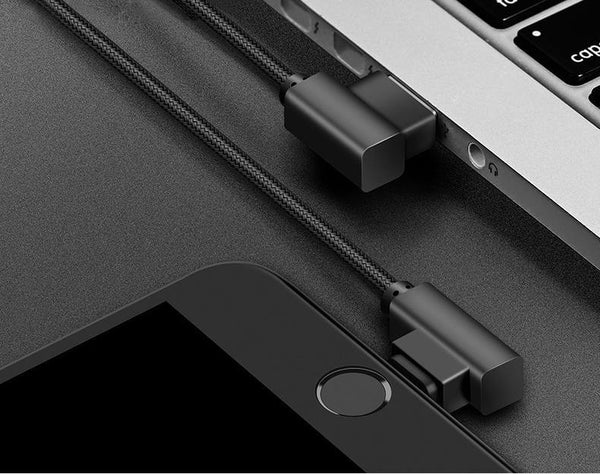 Planet Gates Yellow / 30cm ROCK USB Lighting Cable for iPhone X 8 7 6 5 Fast Charger USB Data Cable for iPad iPod Mobile Phone Cables 90 Degree Right Angle