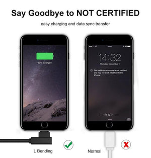 Planet Gates Yellow / 30cm ROCK USB Lighting Cable for iPhone X 8 7 6 5 Fast Charger USB Data Cable for iPad iPod Mobile Phone Cables 90 Degree Right Angle