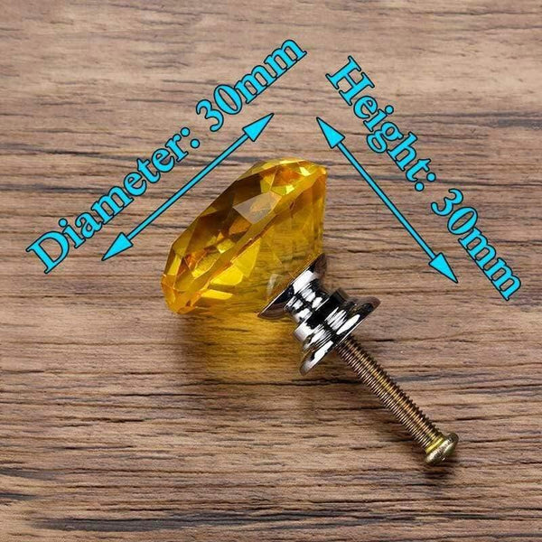 30mm Diamond Shape Design Crystal Glass Knobs Cupboard Pulls Drawer Knobs Kitchen Cabinet Handles Furniture Handle Hardware