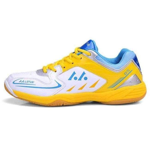 Planet Gates Yellow / 4.5 New Men and Women's Brand Badminton Shoes Unisex Athletic Gym Sports Shoes Light Weight Trainers Table Tennis Sneakers