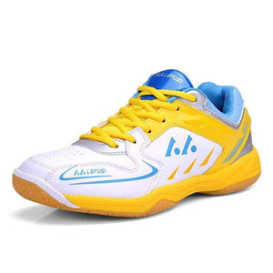 Planet Gates Yellow / 4.5 New Men and Women's Brand Badminton Shoes Unisex Athletic Gym Sports Shoes Light Weight Trainers Table Tennis Sneakers