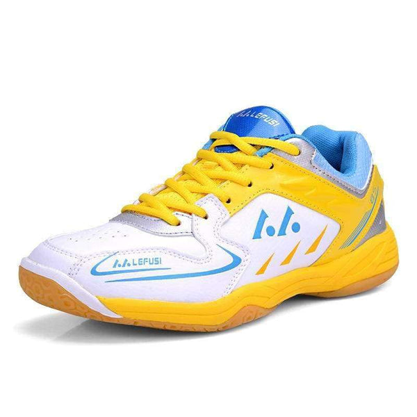 Planet Gates Yellow / 4.5 New Men and Women's Brand Badminton Shoes Unisex Athletic Gym Sports Shoes Light Weight Trainers Table Tennis Sneakers